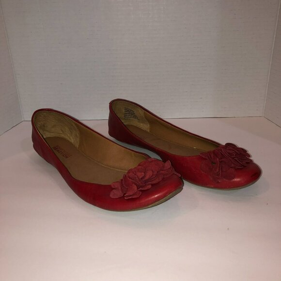 Kenneth Cole Reaction Womens Size 8.5 M Red Leather Slip On Ballet Flats Shoes - Picture 3 of 11